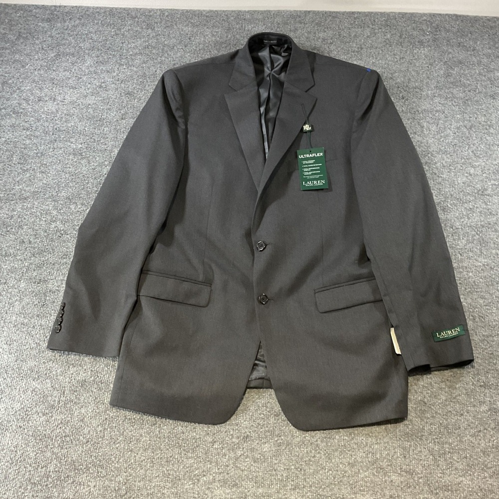 Lauren Ralph Lauren Mens Ultraflex Blazer 42L Wool Gray Sport Coat 2 Button NEW